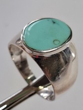 Silber 925 Herrenring massiv hell türkiser Türkis Gr. 68 / 21,6 mm NEU