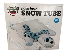 Bigmouth Inc. Bear Big Snow Tube Inflatable - 4ft + Inflatable Polar Bear Sled