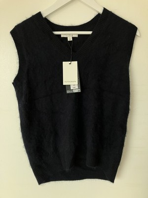 Marks & Spencer Autograph cashmere vest sleeveless jumper navy BNWT £90 RRP