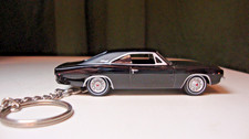 1968 Charger Rt New Keychain Black Key Ring Diecast 1967 68 69