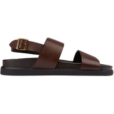 Walk London Mens Jackson Flats Sandals Brown