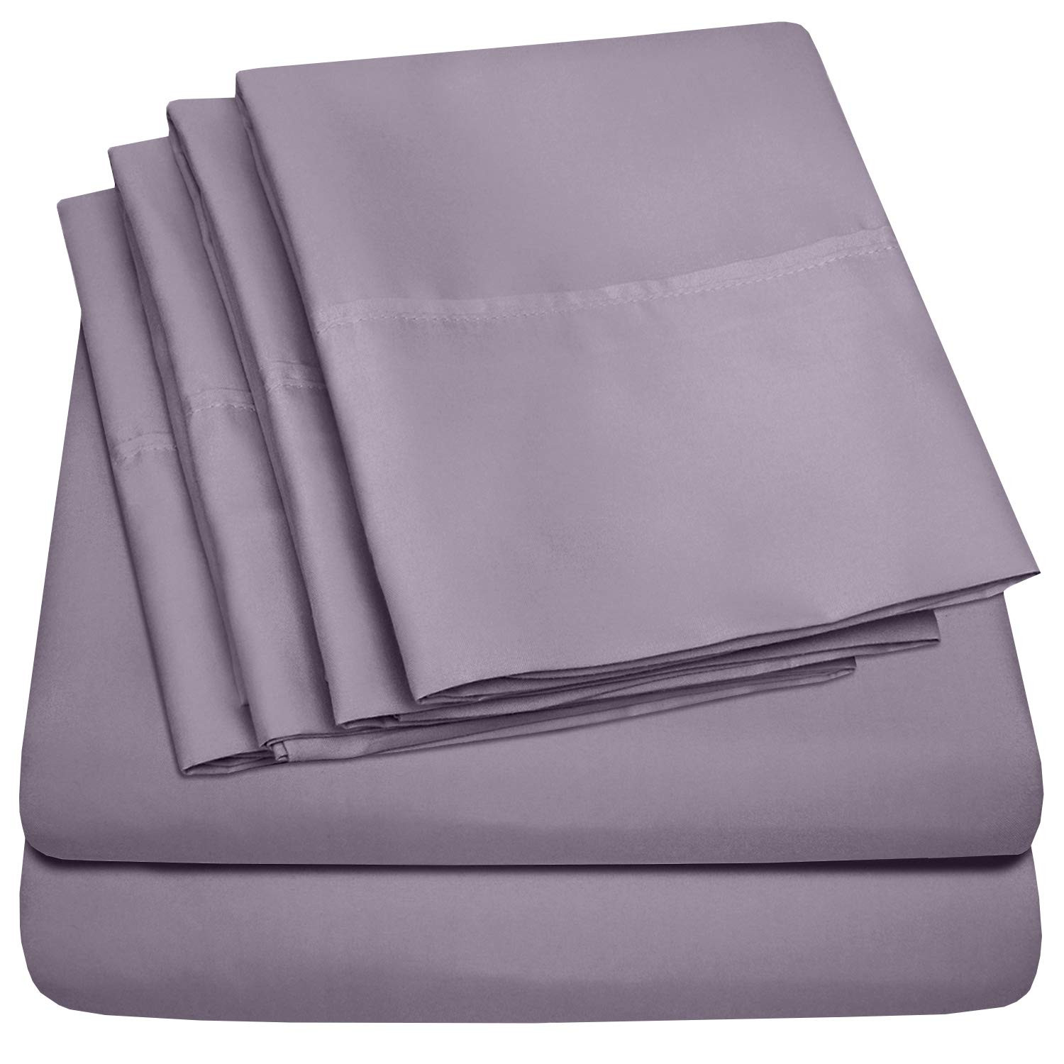 Queen Sheets Plum - 6 Piece 1500 Supreme Collection Fine Brushed Microfiber D...