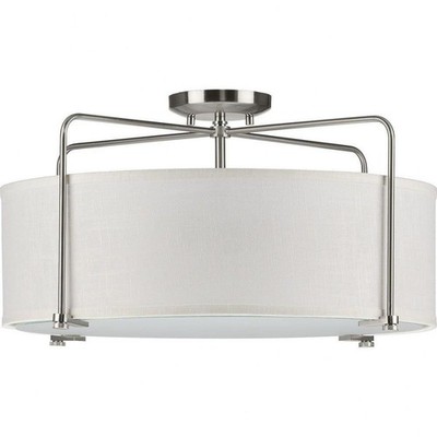 11 Inch Height - Close-to-Ceiling Light - 3 Light - Flat Round Shade - Line