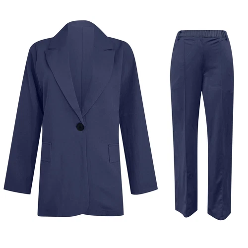 New Womens 2-piece Suit Set Long Sleeve Suit Pants Casual Business Size: S-5XL🔥 - Picture 16 of 39