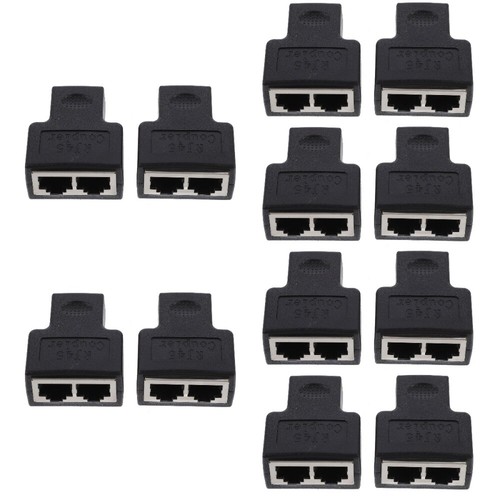 6 Pack Ein-Punkte-Zwei-Punkte-Konvertierungskopf Reisen Ethernet-Port-Splitter