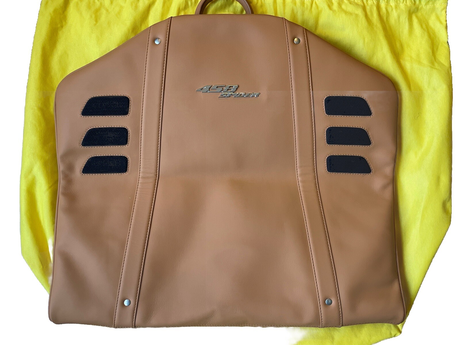 FERRARI 458 Spider Tan Leather SCHEDONI Garment Bag Suit Carrier Luggage NEW**