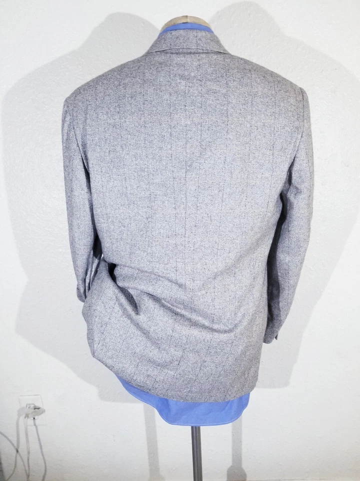 Blazer Abrigo Deportivo 40R Pal Zileri Naranja Beige SEDA CACHEMIRA Tweed Lienzo Foto 4 de 4