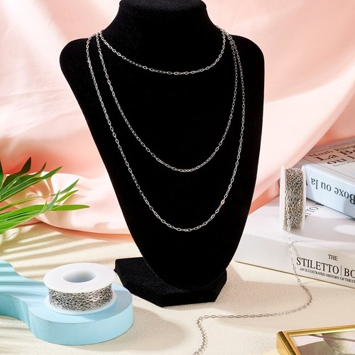 10M/bag Stainless Steel Paperclip Chains DIY Chain Bracelet Necklace Making Kit - Picture 6 of 7