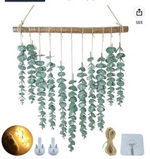 Eucalyptus Wall Decor Artificial Hanging Plants Boho Led Lights Greenery Leaves