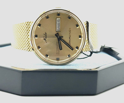 Mido Commander 1959 Yellow Gold Dial Men's Watch M8429.3.22.13 Brand New In Box
