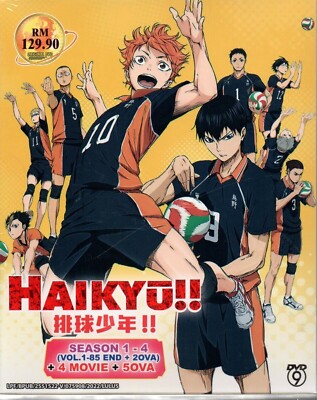 DVD Anime Haikyu!! Season 1-4 Vol.1-85 End + 4 Movie + 5 OVA