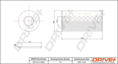 Dr!ve+ Ölfilter Oelfilter Oil Filter DP1110.11.0092