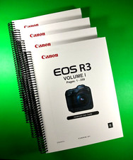 Owners Manual for Canon EOS R3 1037 Pages 4 Vol Set W/Clear Covers 
