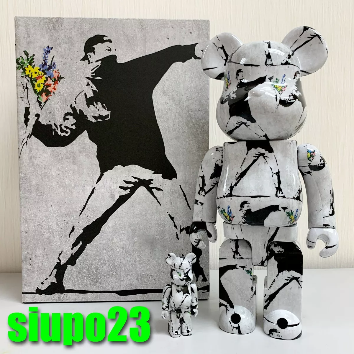 BE@RBRICK BANKSY FLOWER BOMBER 100%&400%-