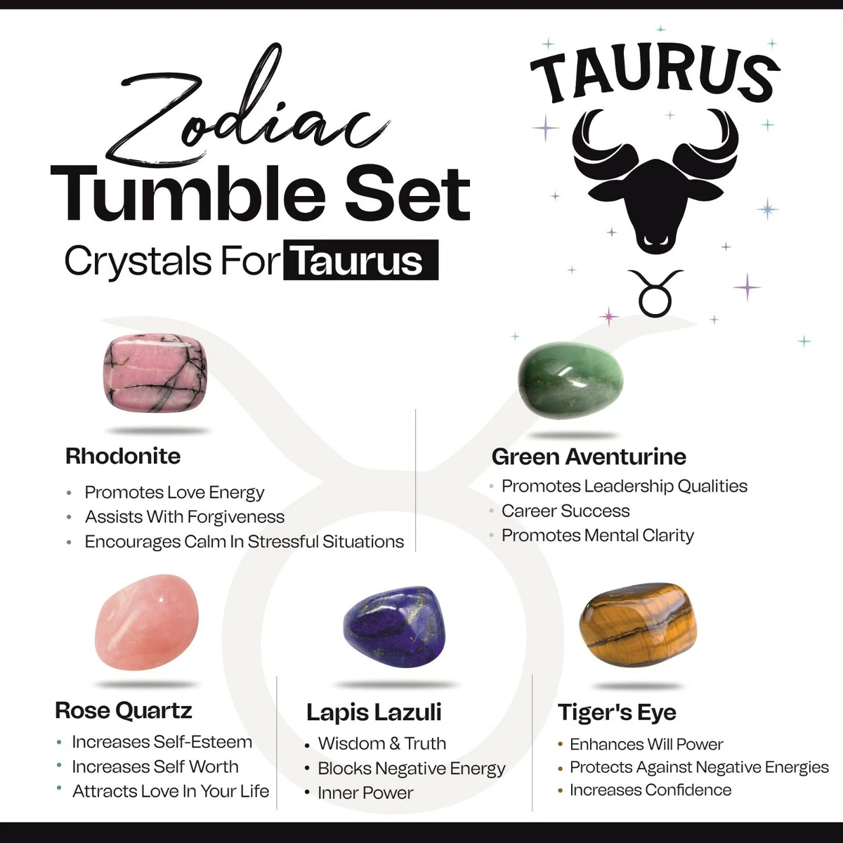 Zodiac Gift~Taurus Natural Crystal Healing Kit*Astrology