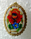 Earrings Mosaic Glass Rose? Floral Venetian Murano Italy ClipOn Multicolor VTG — photo 1