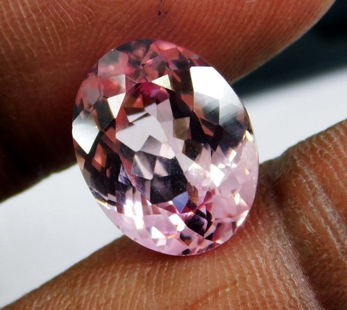 Certified 7.20 Ct Natural Brazilian Rose Pink Morganite Oval Cut Gemstone - Imagen 14 de 15