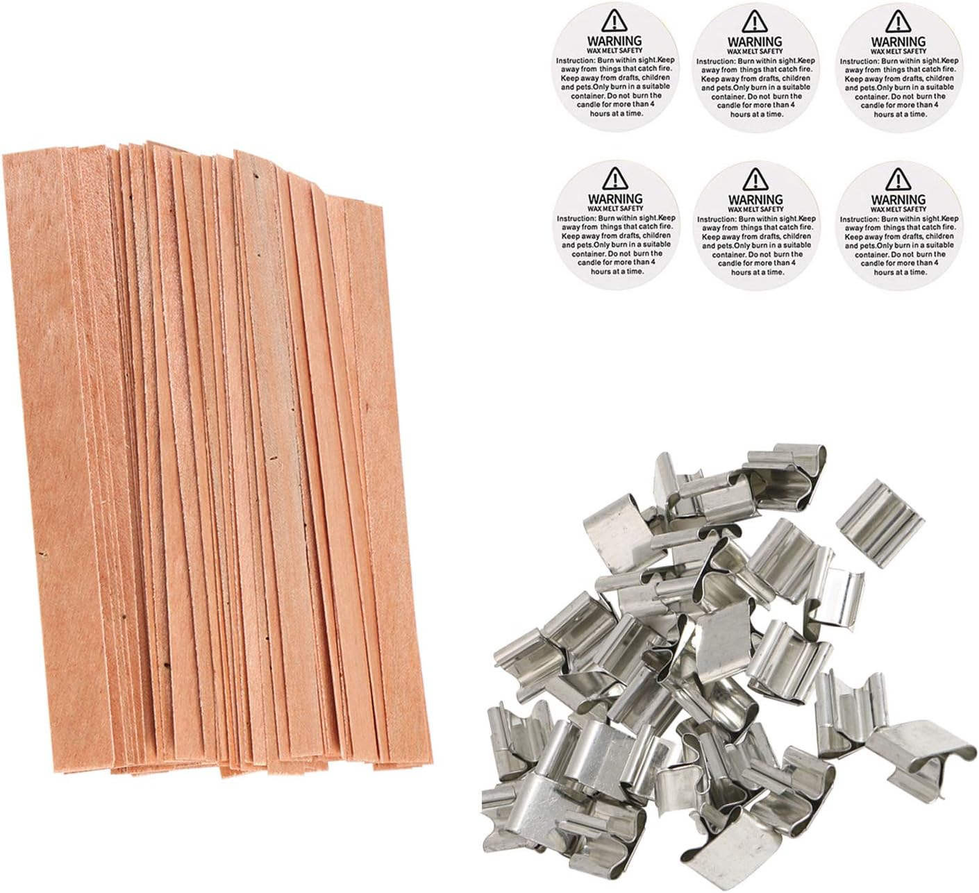 200Pcs Wooden Candle Wicks, 5.1 X 0.5 Inch Smokeless Natural Wood