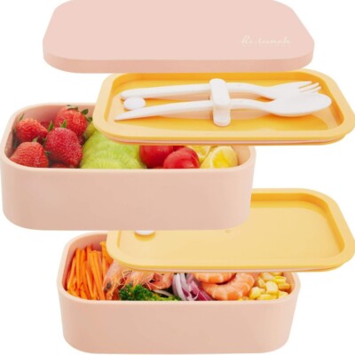 Bento Box für Erwachsene & Kinder - 1,6L Brotdose mit Besteckset - BPA frei