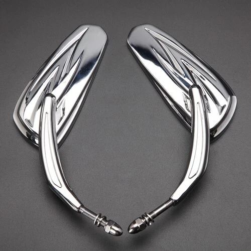 Chrome Tapered Tribal Mirrors For Harley Davidson Street Glide Road Glide V-Rod Foto 3 de 4