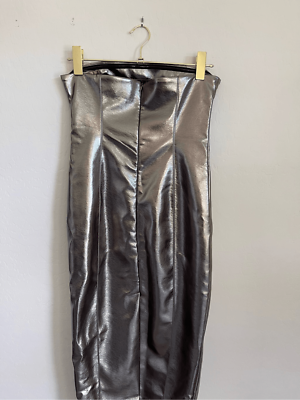 7 FOR ALL MANKIND Faux Metallic Leather Strapless Bodycon Dress Size Small  NWT | eBay