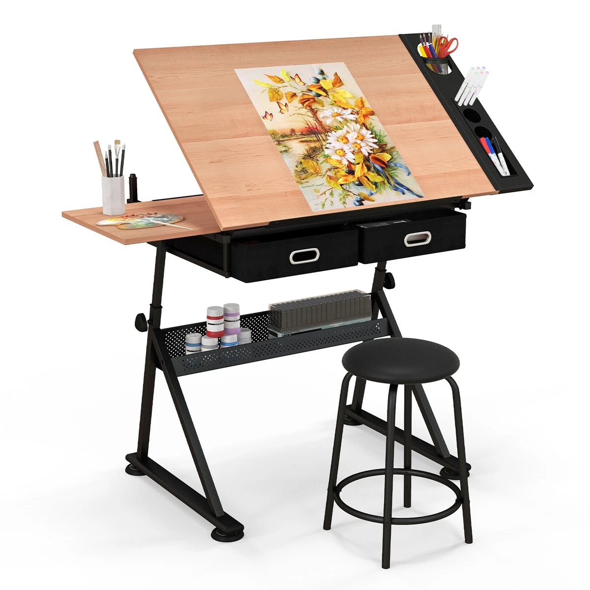 Height adjustable on sale drafting table