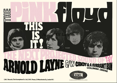 PINK FLOYD   Arnold Layne - promo poster - high-quality A1 art poster - psych