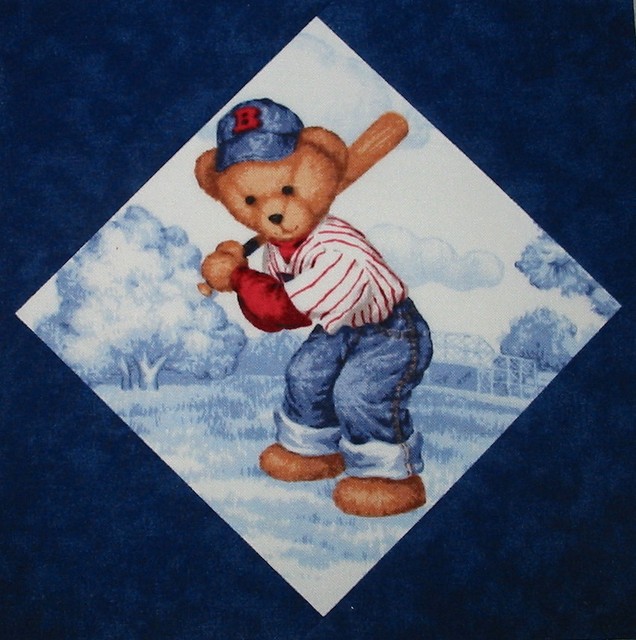9 Blue Jean Teddy Bear Baseball Quilt Top Blocks eBay