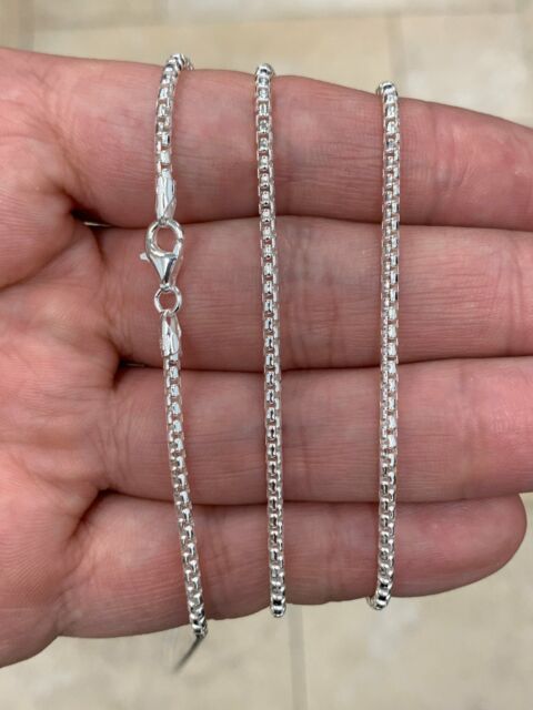 Real 18K White Gold Filled Hypo-Allergenic 2mm 20" Round Box Chain Necklace G5KW