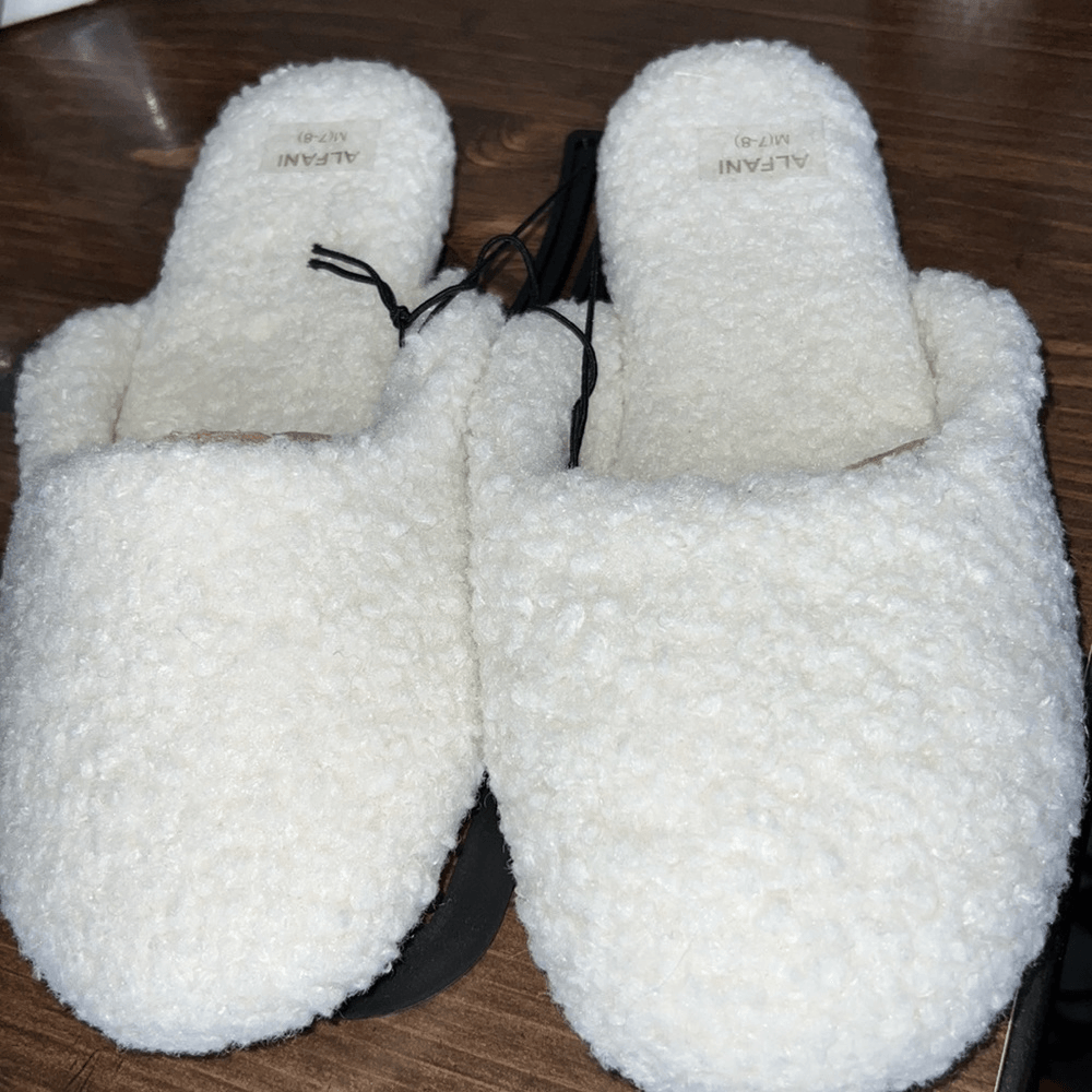 SAOLA Pantofole Sherpa suola rigida Alfani nuove con etichette