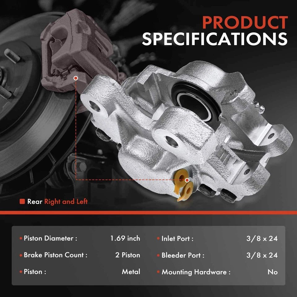 2x Rear Left & Right Brake Caliper for Jaguar XJ12 1974-1979 XJ6 74-87 XJS 76-94 - Image 2 of 4