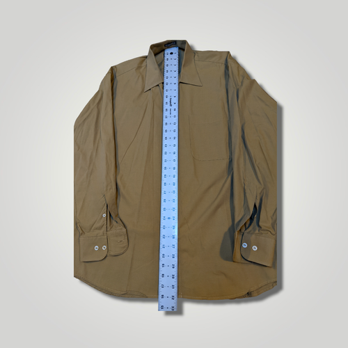 Italy MONDO DI MARCO Mens 16 32/33 TAN Extra FineCotton Designer Dress Shirt - Picture 9 of 9