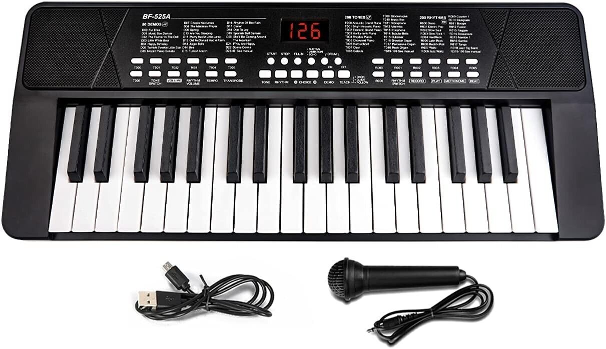 TWFRIC Beginners Piano Keyboard 37 Key Kids Portable Electronic Rechargeable