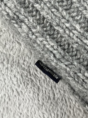 Vintage Y2K Abercrombie Fitch Pullover Mädchen L Wollmischung Zopfmuster Crop Full Zip - Bild 3 von 7