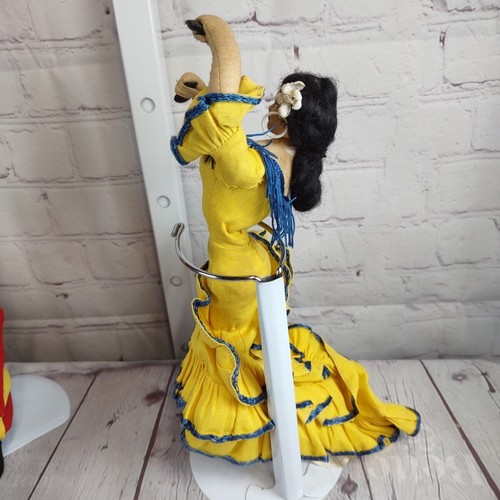 Bailarina Flamenca Española Vintage, Muñecas Matador y Toro Tela Hecha a Mano 11" - Imagen 3 de 18