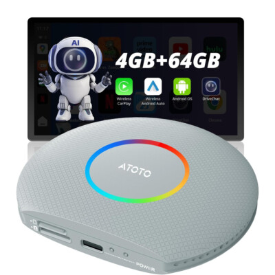 ATOTO CB6 Carplay AI Box Plus Android 13 4+64G Drahtloser GPS Bluetooth Adapter