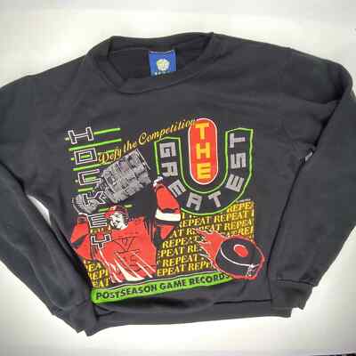 Max Active Worldwide Vintage Youth Hockey Fleece Lined Long Sleeve Crewneck size
