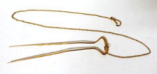 Dainty Antique Victorian Gold Filled Hair Pin Hairpin On Chain With Clasp