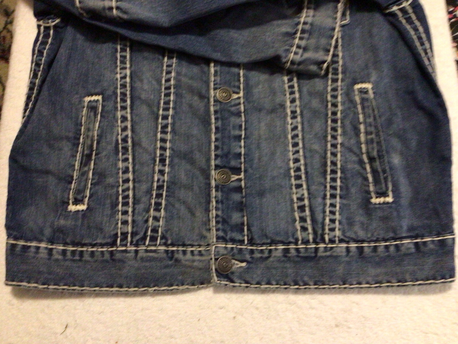 Men’s True Religion Jean Jacket Size XL Rare Vintage Nice! image 2