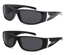 Authentic LOCS Sunglasses Wrap Around Style w/Chrome Gloss Black / Matte Black