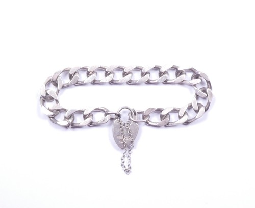 Vintage 1977 schweres Bettelarmband Panzerglieder 925 Sterling Silber 30,4 g - Bild 2 von 8