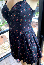 Guess Multi Floral Halter A Line Dress  BLACK PADDED BRA SZ 3  11b