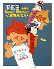 Pez says Happy Birthday America 13 x 16 Giclee Poster Print
