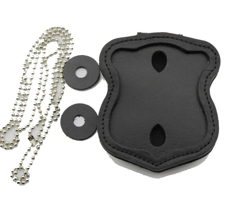 US Boston badge and leather holder with chain - Image 2 of 4