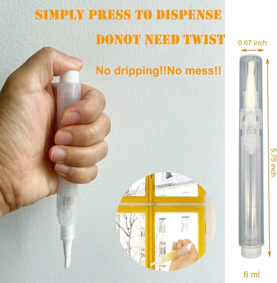 Bolígrafos de pintura de retoque recargables de 6 ml, bolígrafos de pincel vacíos para pequeños, transparentes Foto 2 de 4