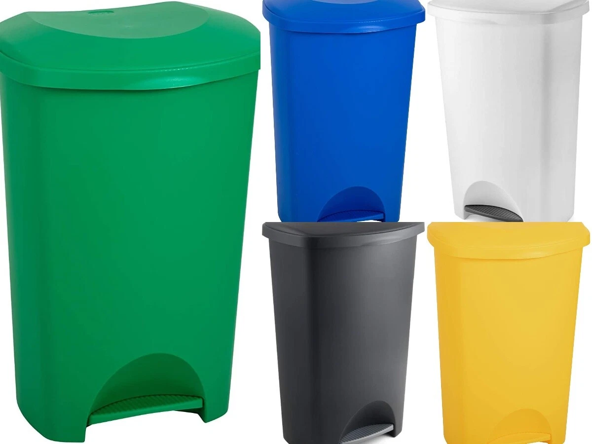 Large Kitchen Waste Plastic Paper Rubbish 50L PORTABLE Pedal Bin Recycle Dustbin