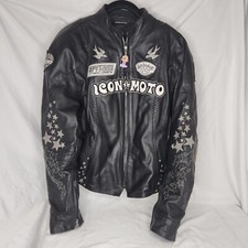 Icon Gogo Bombshell Motorcycle Jacket, Black Leather, Wmns Sz L