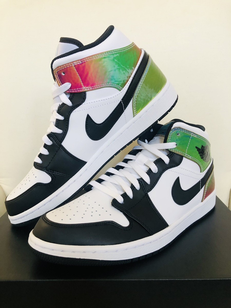 AIR JORDAN 1 MID HOLOGRAM WHITE/BLACK US SIZE 9.5 BRAND NEW AIR JORDAN 1 MID HOLOGRAM WHITE/BLACK US SIZE 9.5 BRAND NEW