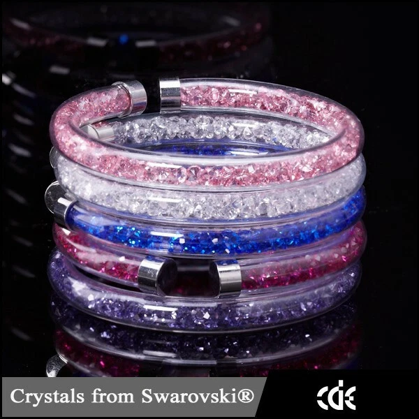 Luxus Armband mit Kristallen Stardust Edelstahl Blau Damen Edelstahl Armreif - Bild 2 von 4