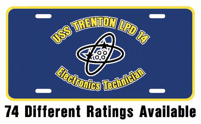 USS TRENTON LPD 14 Rating License Plate U S Navy USN Military PO4 USS TRENTON LPD 14 Rating License Plate U S Navy USN Military PO4
